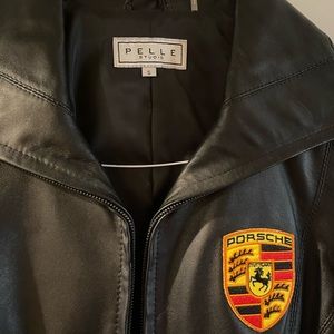 Ladies lined black Butter soft leather PORCHE jacket